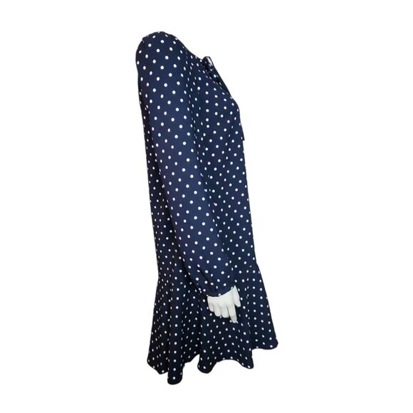 Draper James Dress Womens Size XS Blue Polka Dot Long Sleeve Reese Witherspoon - Picture 4 of 7
